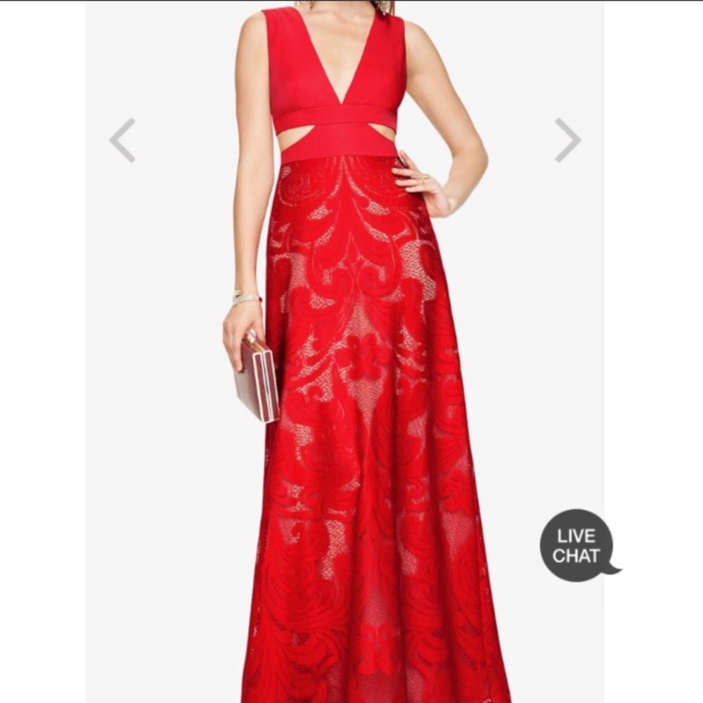 BCBGMAXAZRIA Marilyn Red Cutout Dress